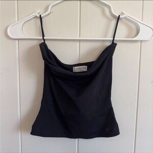 Aritzia Contour Black Strapless Crop Top XS